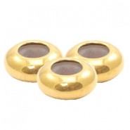 DQ Metal bead disc 7x3mm with rubber inside Gold